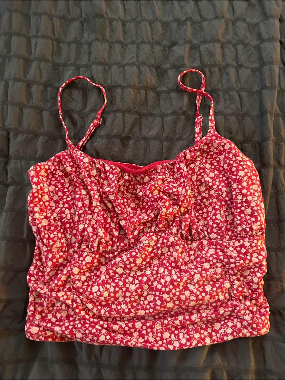 Hollister Pink Floral Cropped Cami Top
